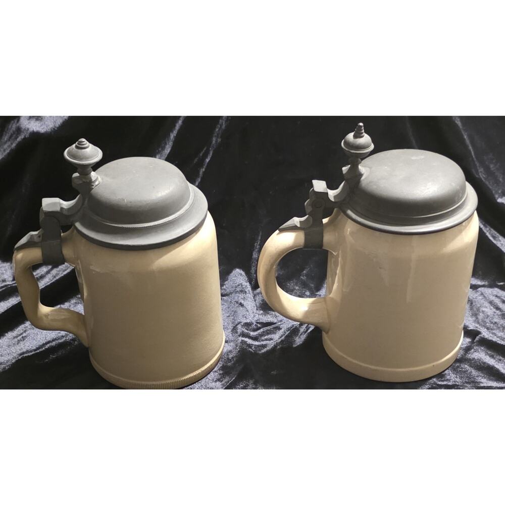 Set Of 2 Antique Villeroy Boch Mettlach # 1526